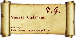 Vaszil György névjegykártya